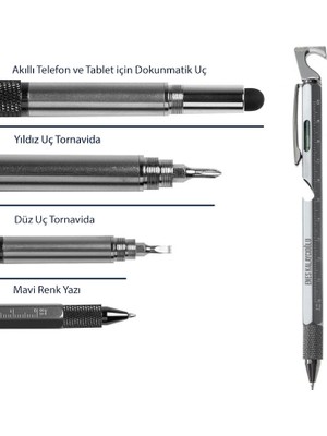 Isme Özel Çok Fonksiyonlu Metal Kalem