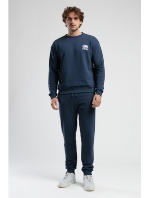 Pıerson Lacivert Rahat Kesim Nakışlı Loose Fit Erkek Eşofman Alt