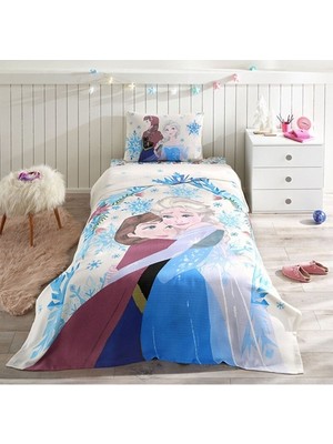 Özdilek Frozen Winter Tek Kişilik Disney Lisanslı Lastikli Fitted Çarşaf Çocuk Pike Takımı