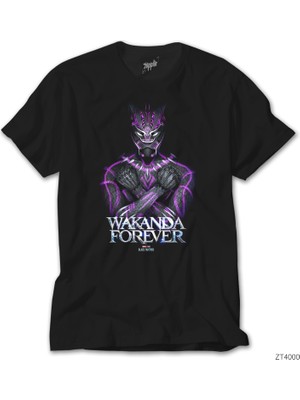 Wakha Black Panther Wakanda Forever Power Siyah Tişört