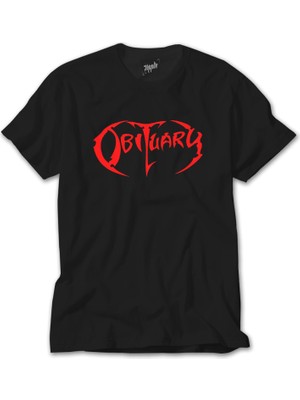 Wakha Obituary Logo Red Siyah Tişört