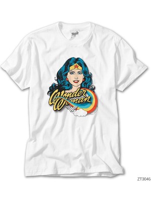 Wakha Wonder Woman Cartoon Beyaz Tişört