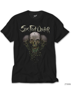 Wakha Six Feet Under Skulls Siyah Tişört