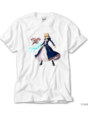 Wakha Fate Stay Night Saber Beyaz Tişört