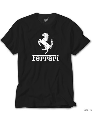 Wakha Ferrari Logo Siyah Tişört