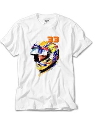 Wakha F1 Max Verstappen Beyaz Tişört