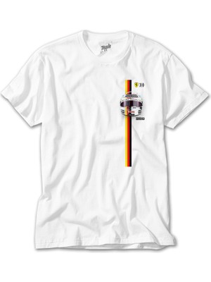 Wakha F1 Charles Leclerc Ferrari Kask Beyaz Tişört