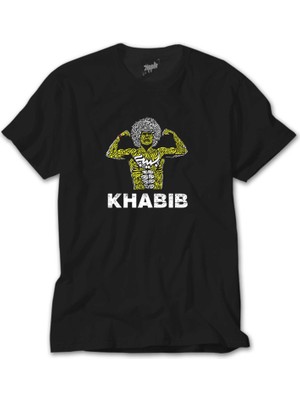 Wakha Khabib Graphic Siyah Tişört