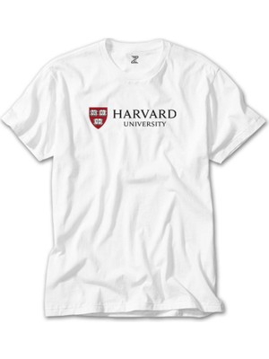 Wakha Harvard University Logo Text Beyaz Tişört