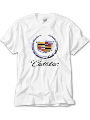 Wakha Cadillac Logo Beyaz Tişört