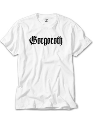 Wakha Gorgoroth Text Logo Beyaz Tişört
