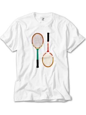 Wakha Tennis Rackets Colored Beyaz Tişört