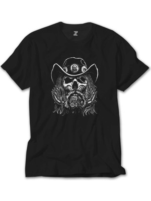 Wakha Motörhead Lemmy Kilmister Skull Portre Siyah Tişört