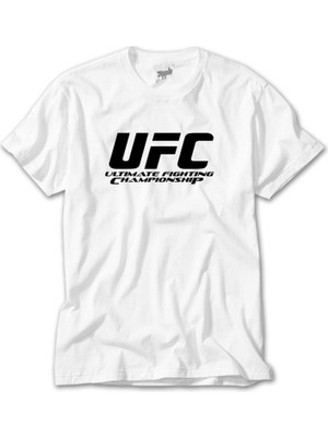 Wakha Ufc Logo Ultimate Championship Beyaz Tişört