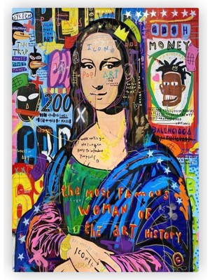 Zinbooz Mona Lisa Pop Art Modern Sanat Ahşap Poster 20 x 29  cm