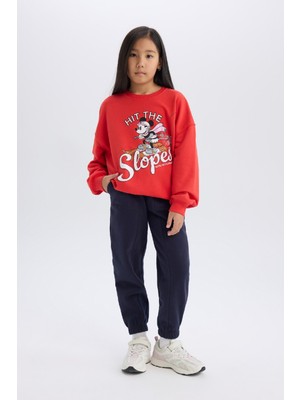 DeFacto Kız Çocuk Disney Mickey & Minnie Oversize Geniş Kalıp Bisiklet Yaka Sweatshirt D4377A824WN