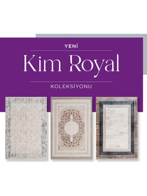 Royal Halı Kim Royal KC04A Antrasit Gri Akrilik Yumuşak Dokulu Modern Çerçeveli Halı