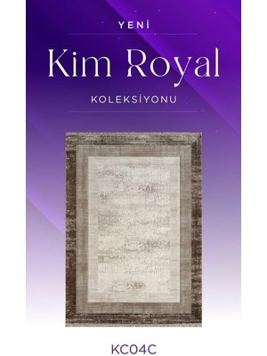 Royal Halı Kim Royal KC04C Krem Vizon Akrilik Yumuşak Dokulu Modern Çerçeveli Halı