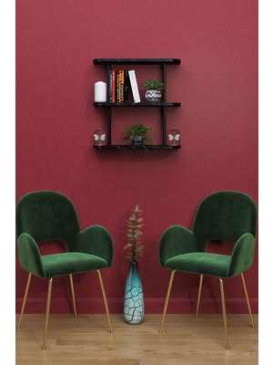 Moka Park AVM 2 Raflı Duvara Monte Dikdörtgen  Çok Amaçlı Duvar Rafı