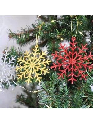 Simli Kar Tanesi Yılbaşı Ağaç Süsü 3'lü
