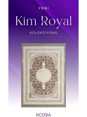 Royal Halı Kim Royal KC09A Vizon Bordo Akrilik Yumuşak Dokulu Modern Klasik Halı