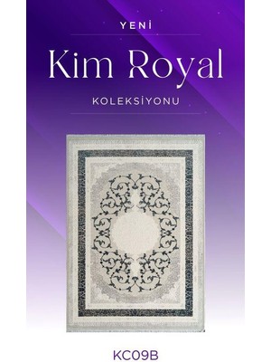 Royal Halı Kim Royal KC09B Lacivert Gri Akrilik Yumuşak Dokulu Modern Klasik Halı