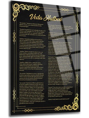Taulart Veda Hutbesi Din 4mm Kırılmaz Temperli Yüksek Çözünürlüklü Cam Tablo