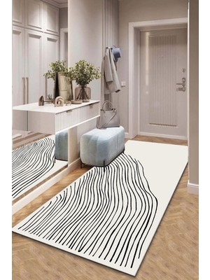 Plasso Beyaz Dikdörtgen Dekoratif Halı Djt