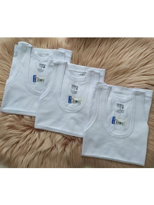 Seher Erkek Çocuk Pamuklu Atlet 3 Lü Beyaz