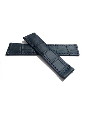 Fado Tag-Heuer Uyumlu  22-18  Mavi Dikişli  Mavi  Hakiki Dana Derisi  ( 10 )