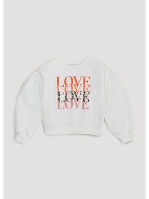 Kübra tekstil Kız Çocuk Love Baskılı Sweatshirt KT01900