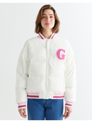 Gant Kadın Krem Hakim Yaka Logolu Bomber Ceket 47124305T.130
