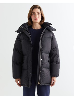 Gant Kadın Siyah Relaxed Fit Kapüşonlu Mont 4700347.5