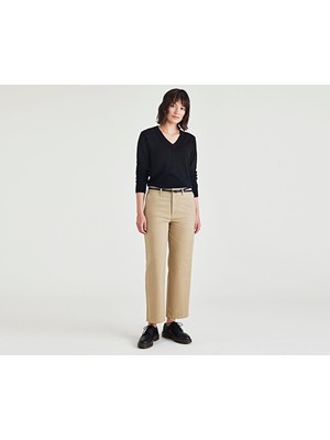 Dockers High Waist Weekend Chino Bej Straight Fit Pantolon