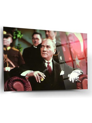 Taulart Atatürk 4mm Kırılmaz Temperli Yüksek Çözünürlüklü Cam Tablo