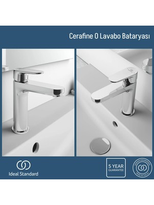 Ideal Standard Cerafine O Grande Lavabo Bataryası-Chrome-Sifon Kumandasız