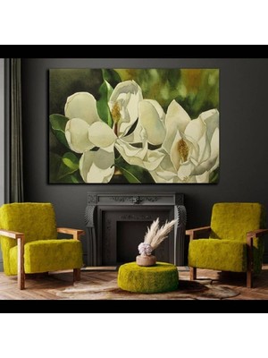 Artarilion Kanvas Çiçek Tablosu Dijital Baskı Botanik Temalı Tablo Salon Oturma Odası Tablosu