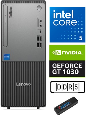 Lenovo Thinkcentre Neo 50T Gen 5 Intel Core I5 13400 16GB Ddr5 1tb SSD 4GB/GT1030 Freedos Masaüstü Blgisayar NEO12UB000ETRG08+ZETTAUSBBELLEK