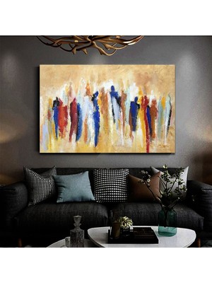 Artarilion Renkli Insan Silüetleri Otantik Kanvas Tablo Oturma Odası Tablosu Yeni Ev si