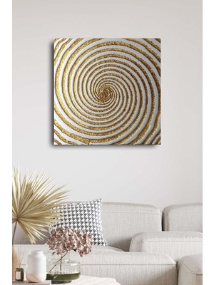 Artarilion Altın Rengi Dönen Şeritler Kanvas Tablo Şık Oturma Odası Tablo Modern Ev Dekoru
