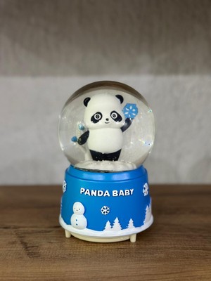 Panda Kar Küresi Büyük Boy Püskürtmeli Müzikli Işıklı