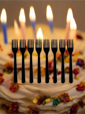 VibeHome 50 Adet Siyah Çatal - Doğum Günü Parti ve Eğlenceli Etkinlikler Için