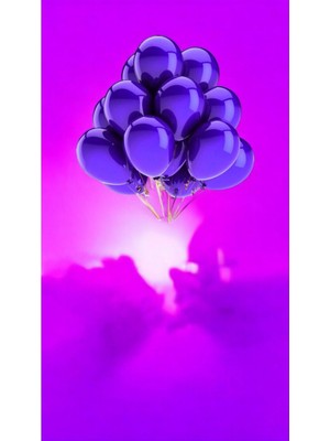 VibeHome 10'lu Mor Metalik Renkte Balon - Doğum Günü Parti ve Eğlenceli Etkinlikler Için