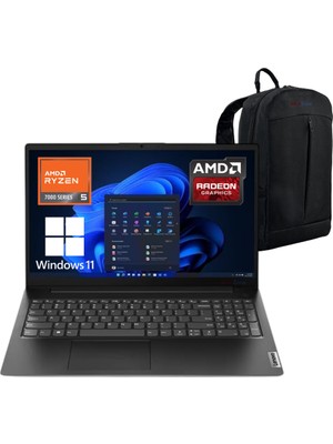 Lenovo V15 R5-7520U 16GB 512GB SSD 15.6" Fhd WIN11 Dizüstü Bilgisayar 82YU0123TX - Webzone Çanta WZ01