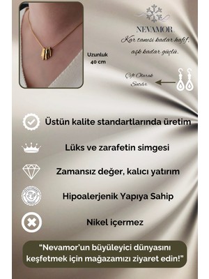 Nevamor Gold Altın Kaplama Çelik Kolye