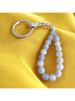 Mga Doğaltaş Akik Taşı Tesbih Anahtarlık - Doğal Taş Anahtarlık - Tesbih Anahtarlık Sertifikalı  Doğal Taş Tesbih