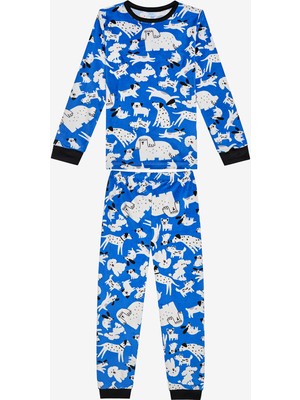 Penti Unisex Çocuk Family Dog Mavi Pijama Takımı