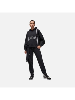 Jordan Brooklyn Fleece Pullover Hooded Kadın Bol Kesim Siyah Polarlı Kapüşonlu Sweatshirt DN5434 010