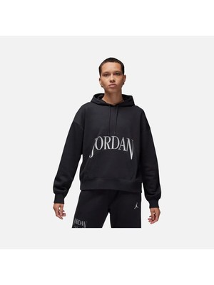 Jordan Brooklyn Fleece Pullover Hooded Kadın Bol Kesim Siyah Polarlı Kapüşonlu Sweatshirt DN5434 010