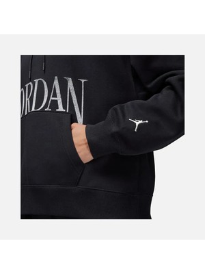 Jordan Brooklyn Fleece Pullover Hooded Kadın Bol Kesim Siyah Polarlı Kapüşonlu Sweatshirt DN5434 010